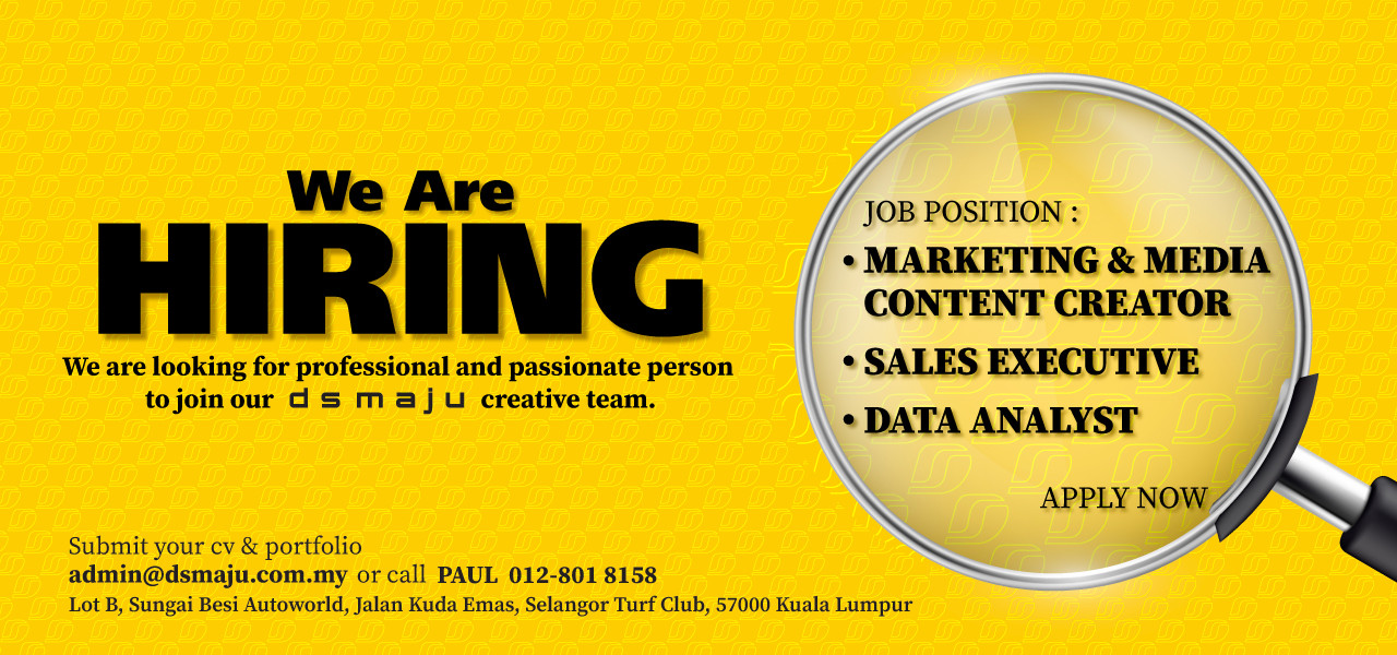 We are Hiring : Professional and Passionate Person to Join Our DS Maju Creative Team.